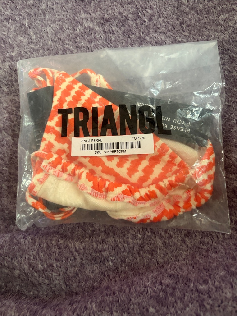 TRIANGL Vinca Perre Bikini Top, size Medium